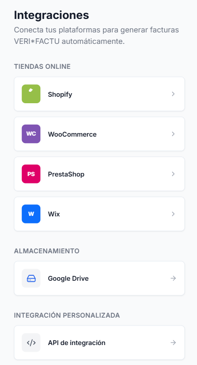 Integración WooCommerce